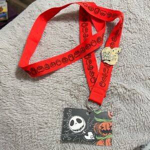 Red Nightmare Before Christmas Lanyard and Pin